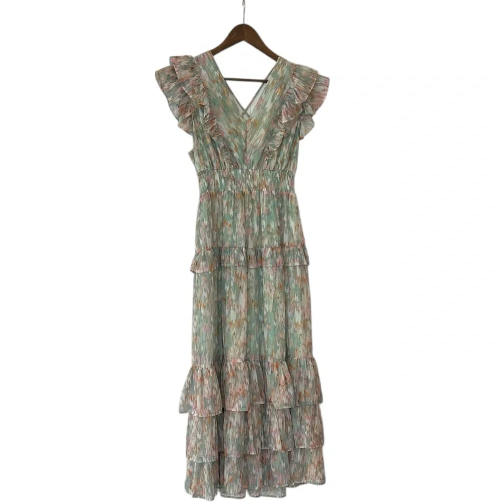 Koko & Mason Floral Ruffle Maxi Dress - Picture 2 of 10